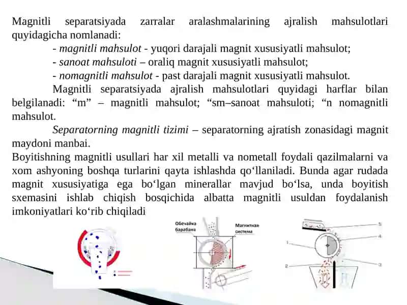 Magnit usulida boyitishning ahamiyati va rivojlanish tarixi bo'yicha taqdimot 4