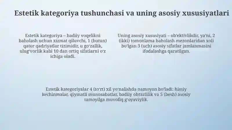 Estetik kategoriyalar adabiyotda 4