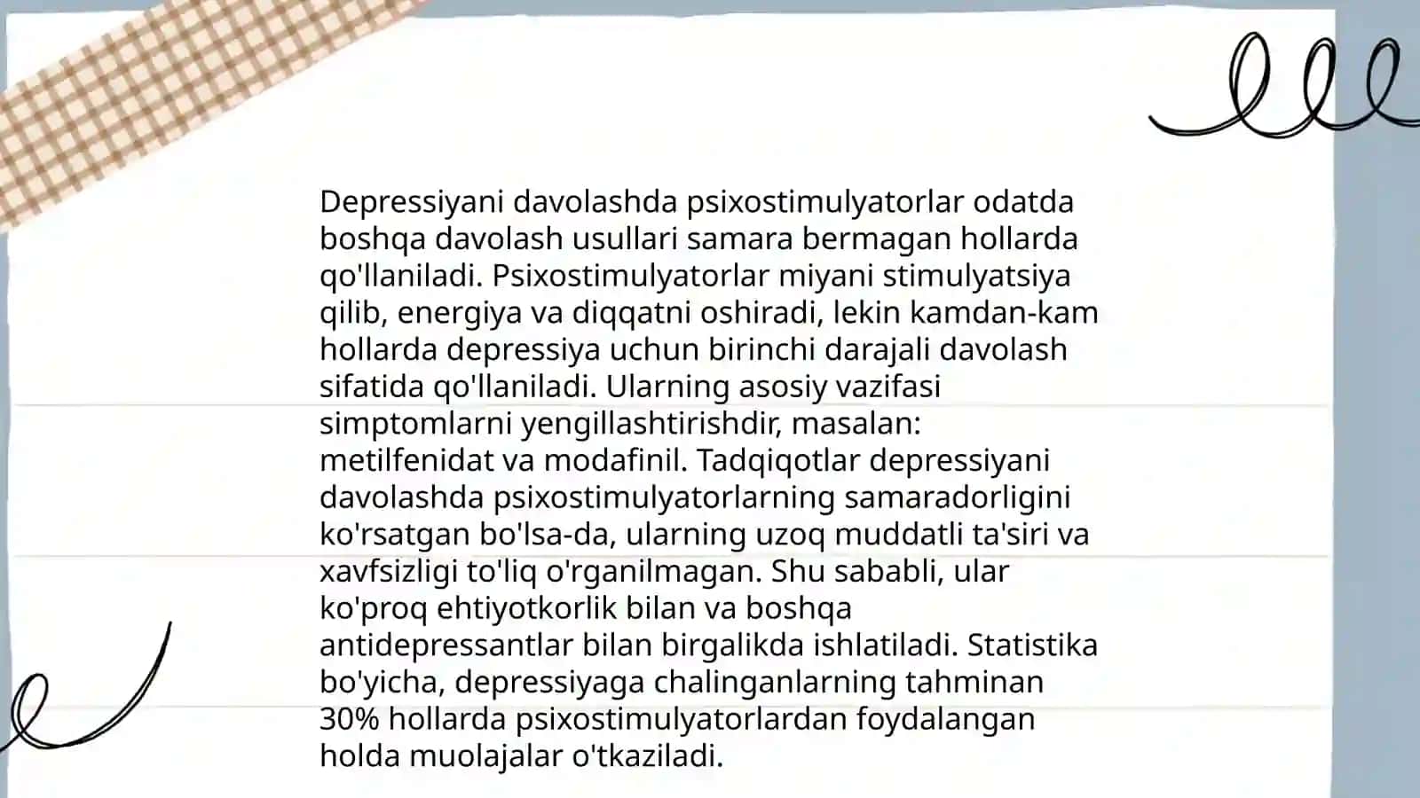 Psixostimulyatorlar.Depressiyaga qarshi vositalar 4