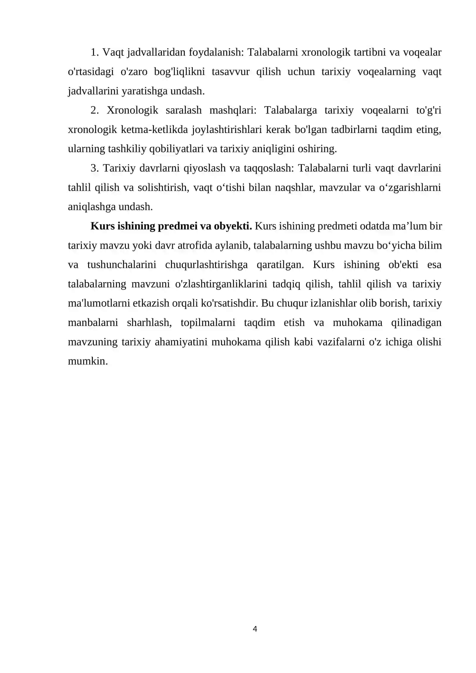 Tarix darslarida xronologik ko'nikmalarni shakllantirish usullari 4