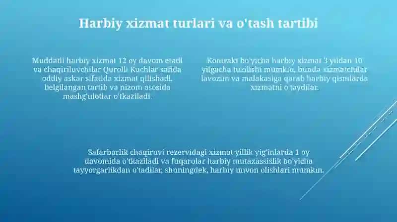 Umumiy harbiy majburiyat va harbiy xizmat toʻgʻrisida qonuni 4