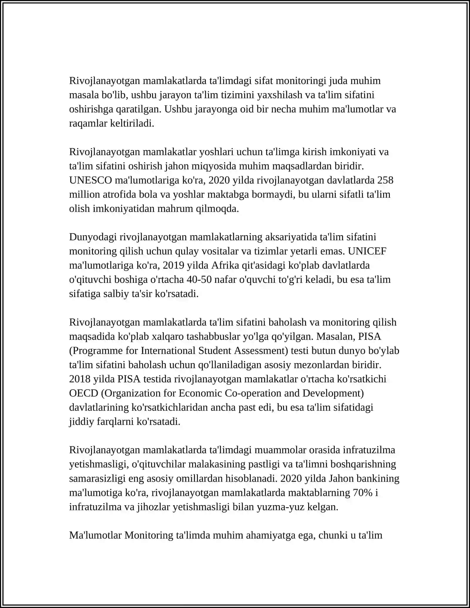 RIVOJLANGAN MAMLAKATLAR TA’LIM TIZIMIDA NAZORAT QILISH VA BAHOLASHNING ZAMONAVIY KO‘RINISHLARI 4