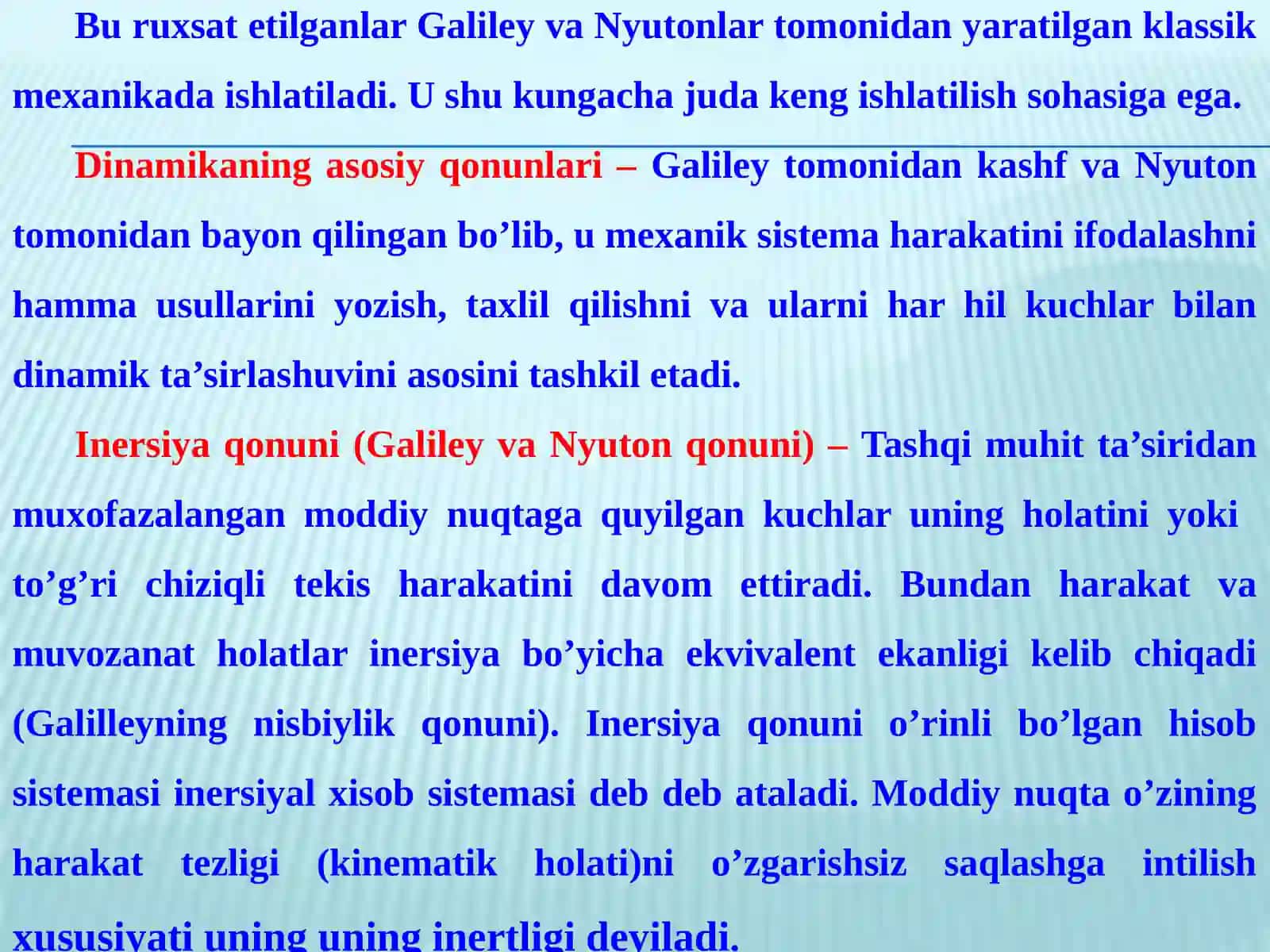 DINAMIKANING ASOSIY TUSHUNCHALARI, QONUNLARI, IKKI ASOSIY MASALASI VAMODDIY NUQTA HARAKATINING DIFFERENTSIAL TENGLAMALARI 4