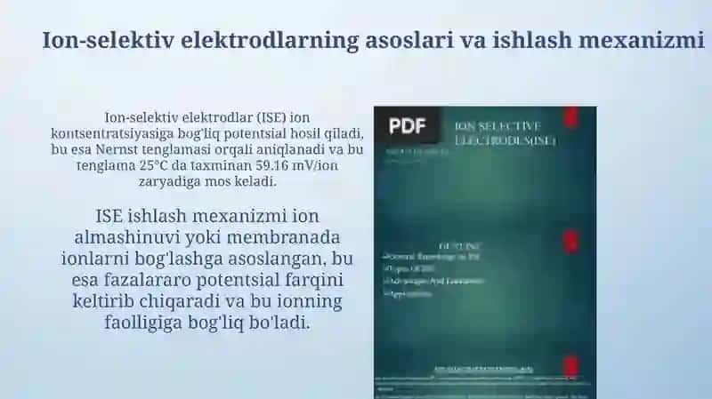 Ion-selektiv elektrodlar va ularning amaliy qo‘llanilishi 4