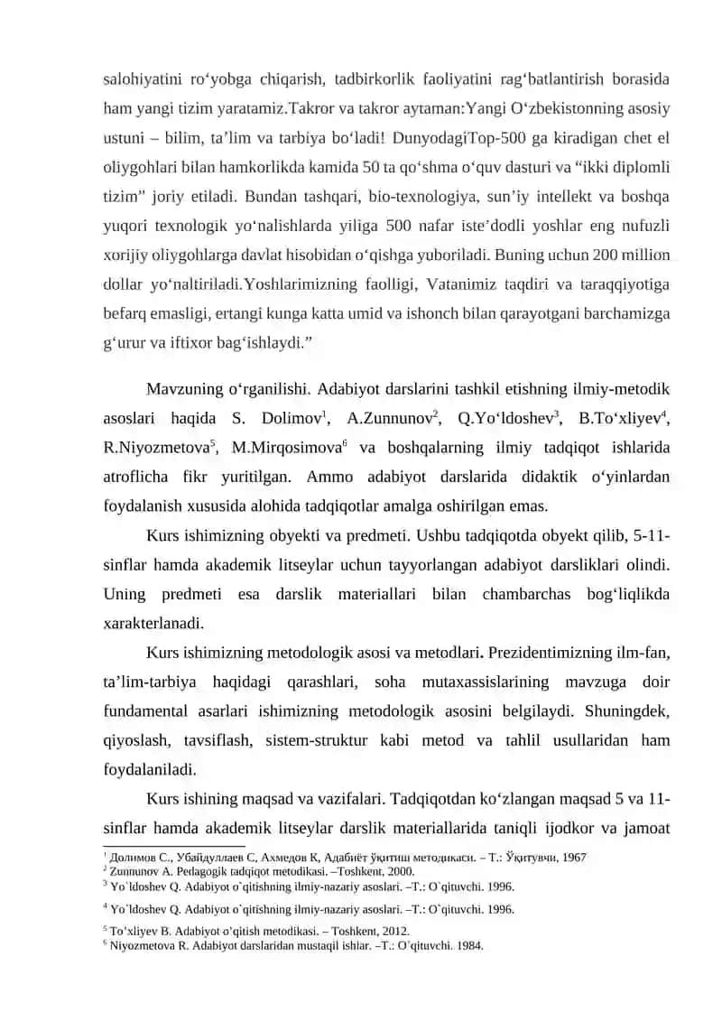 “O‘zbek adabiyotini o‘qitish metodikasi” 4