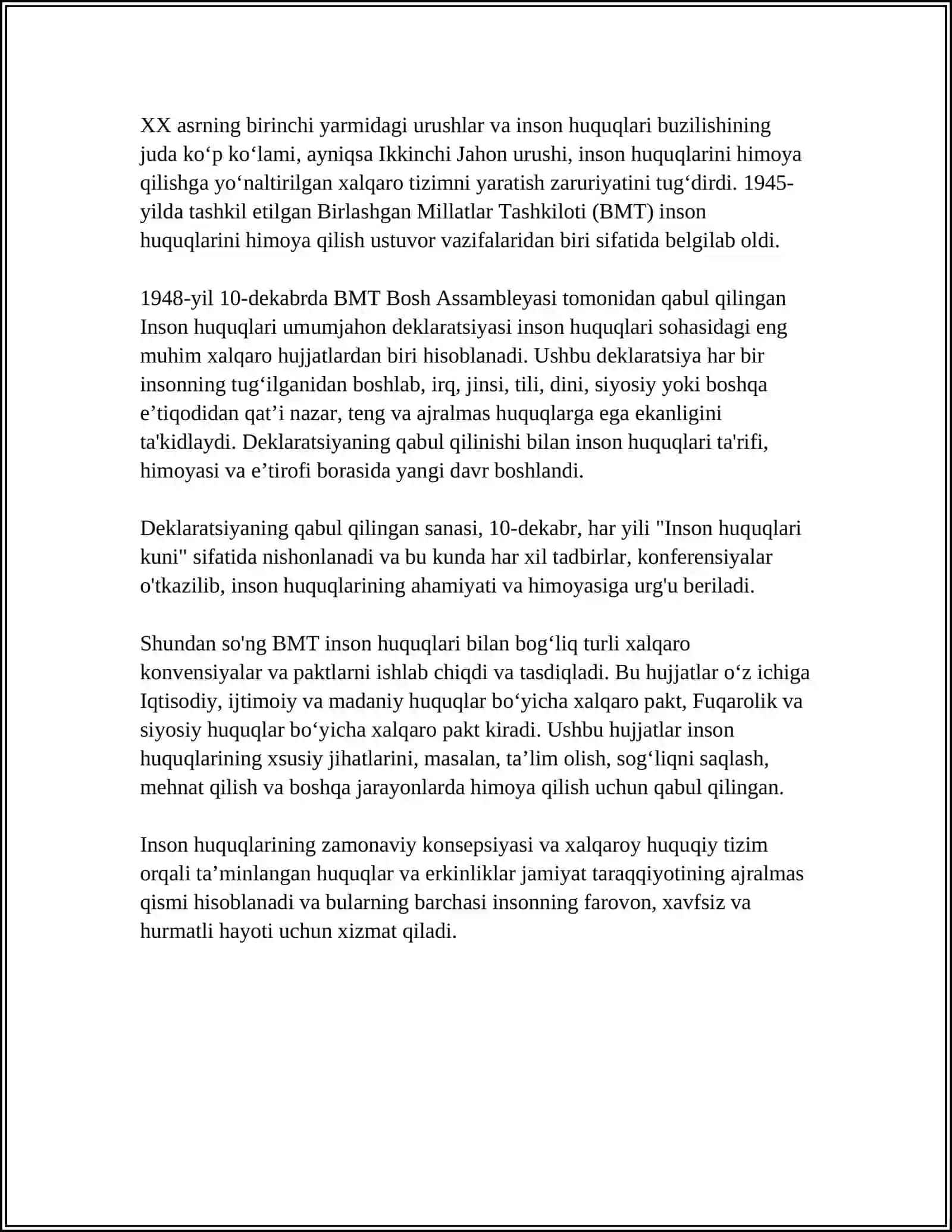 ISLOMDA INSON HUQUQI VA ERKINLIKLARINI TA’MINLASHNING OʻZIGA XOS JIHATLARI 4