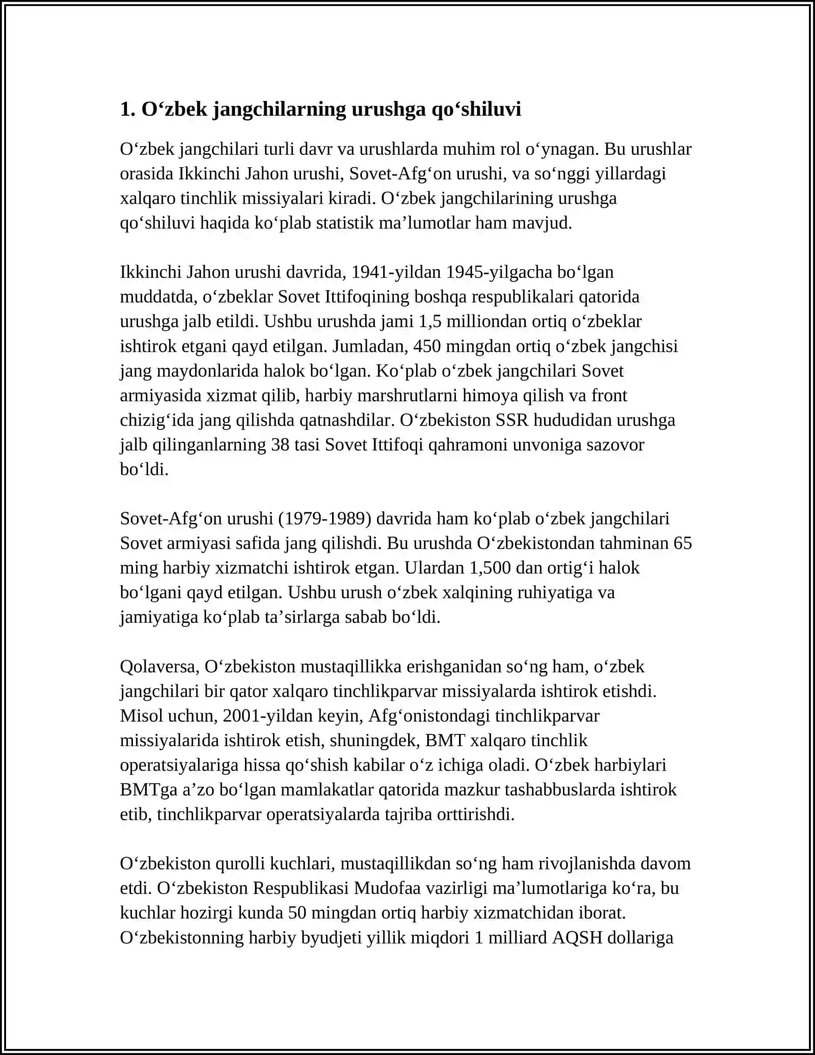 O'ZBEKISTONLIK JANGCHILARNING FRONTDAGI FAOLIYATI 4