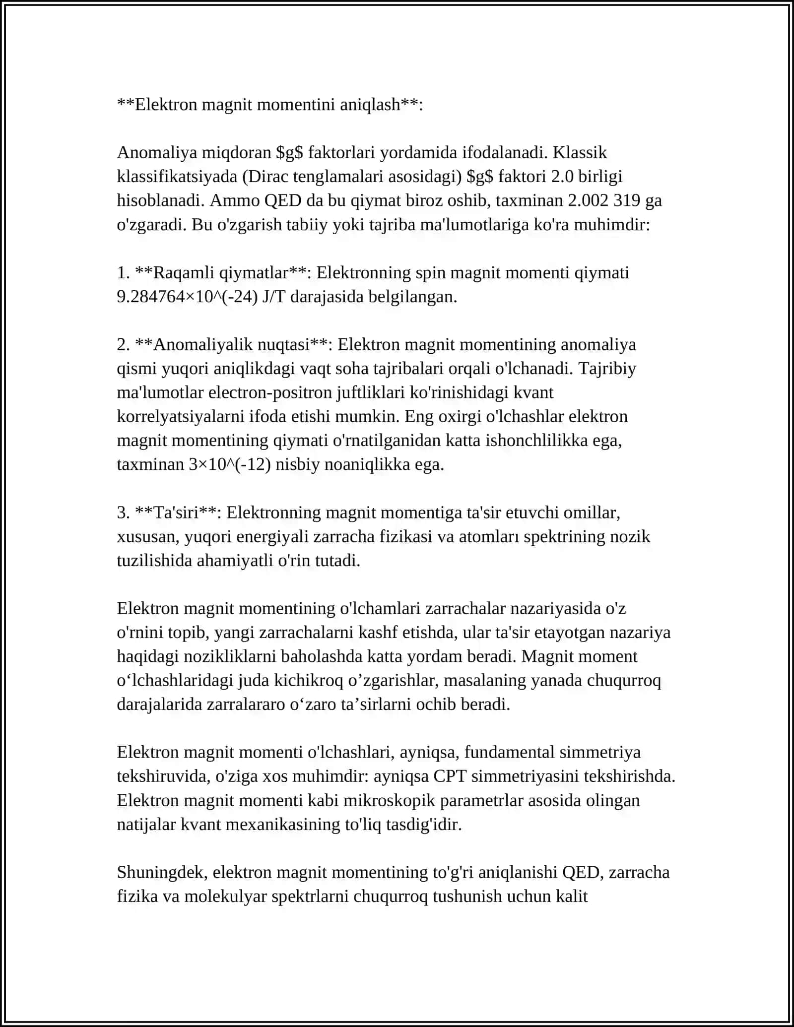 ELEKTRONNI MAGNIT MOMENTI 4