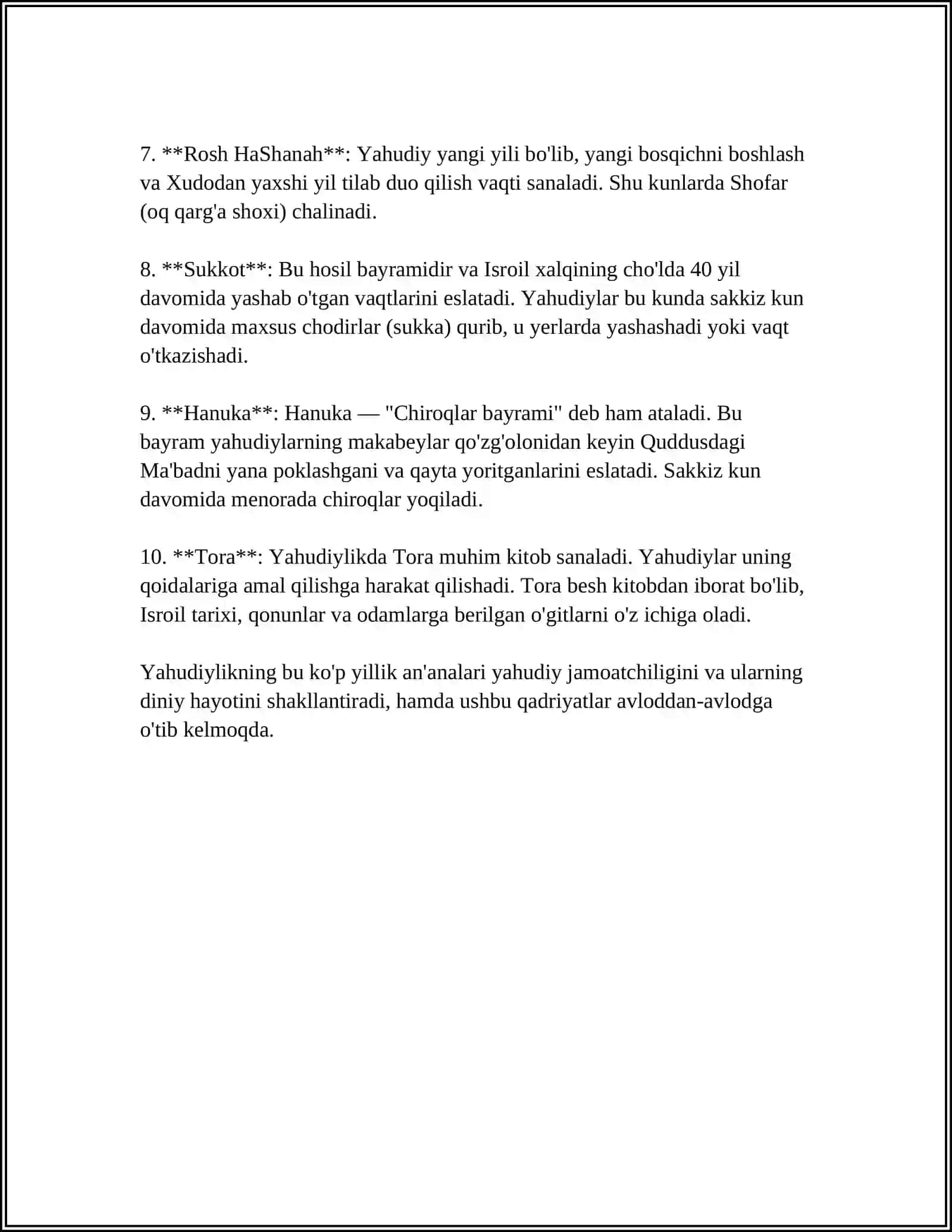 YAHUDIYLIK ANʼANALARI VA OGʻITLARI 4