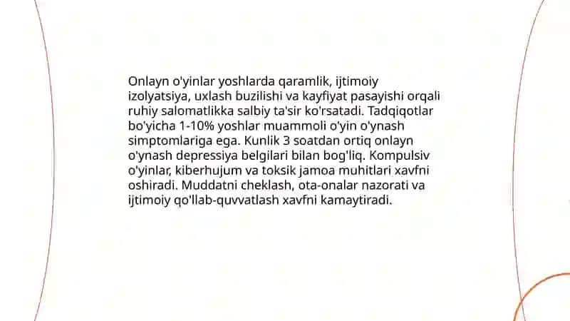 Vertual kompyuter o'yin larning yoshlarga ta'siri ruhiy va jismoniy xatarlar 4