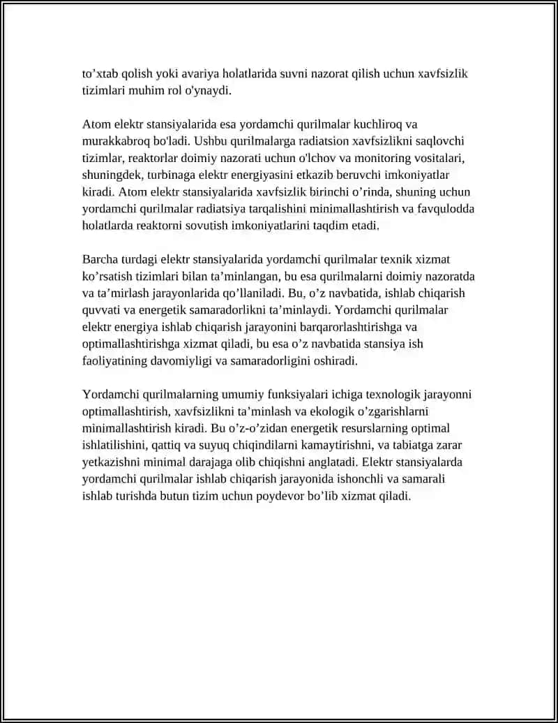 Elektr Stansiya Yordamchi Qurilmalari 4