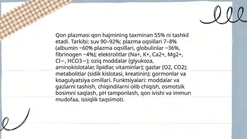 Qon aylanishi qon fizologiyasi 4