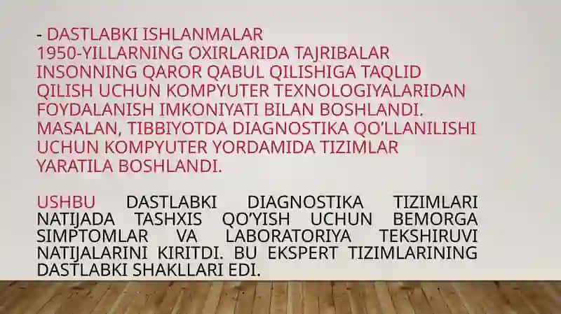 Ekspert tizimlarini boshqaruvdagi o‘rni va ularni iqtisodiyot tarmoqlarda qo‘llash 4