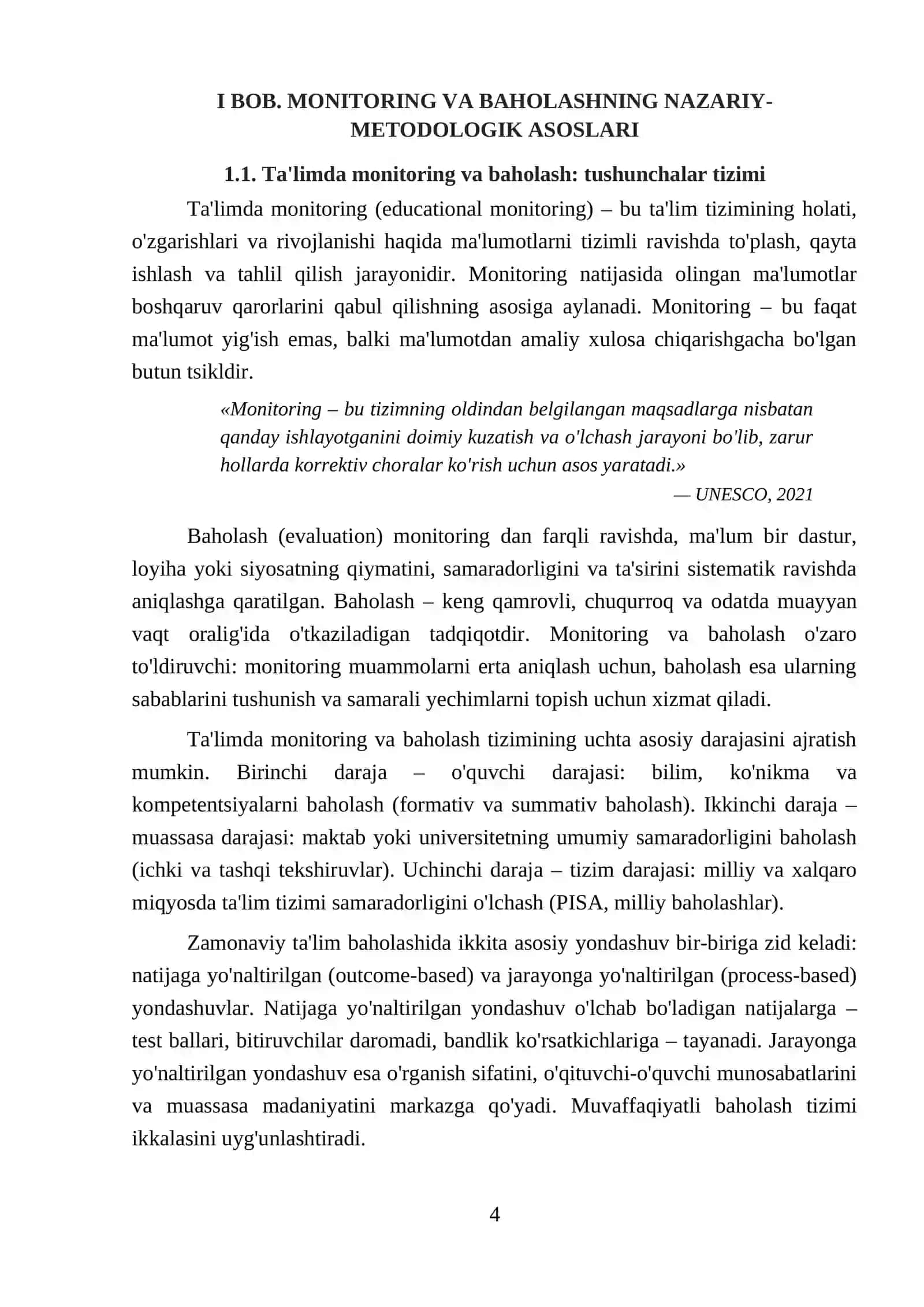 Ta'limda monitoring va baholash tizimlari: indikatorlar, KPI va reyting mexanizmlari (milliy va xalqaro kriteriyalar asosida) 4