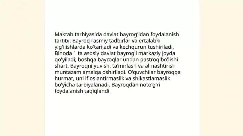 Davlat ramzlaridan foydalanish tarbiyasida 4