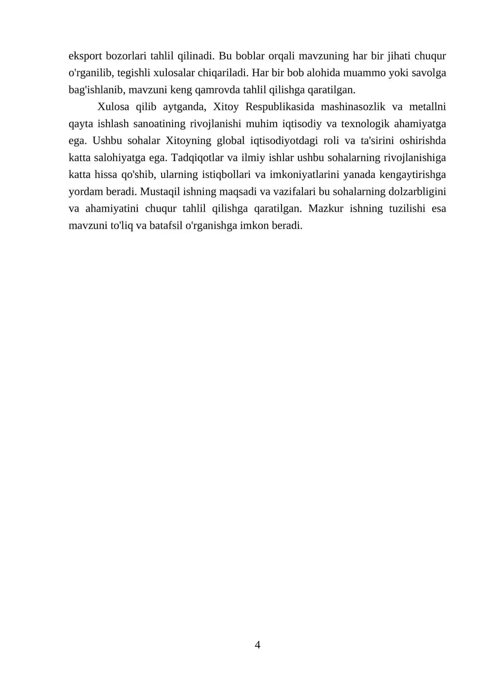Xitoy Respublikasi mashinasozligi va metallni qayta ishlash 4