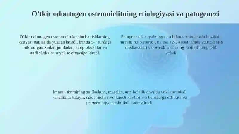 Oʻtkir odontogen osteomiyelit tasnifi 4