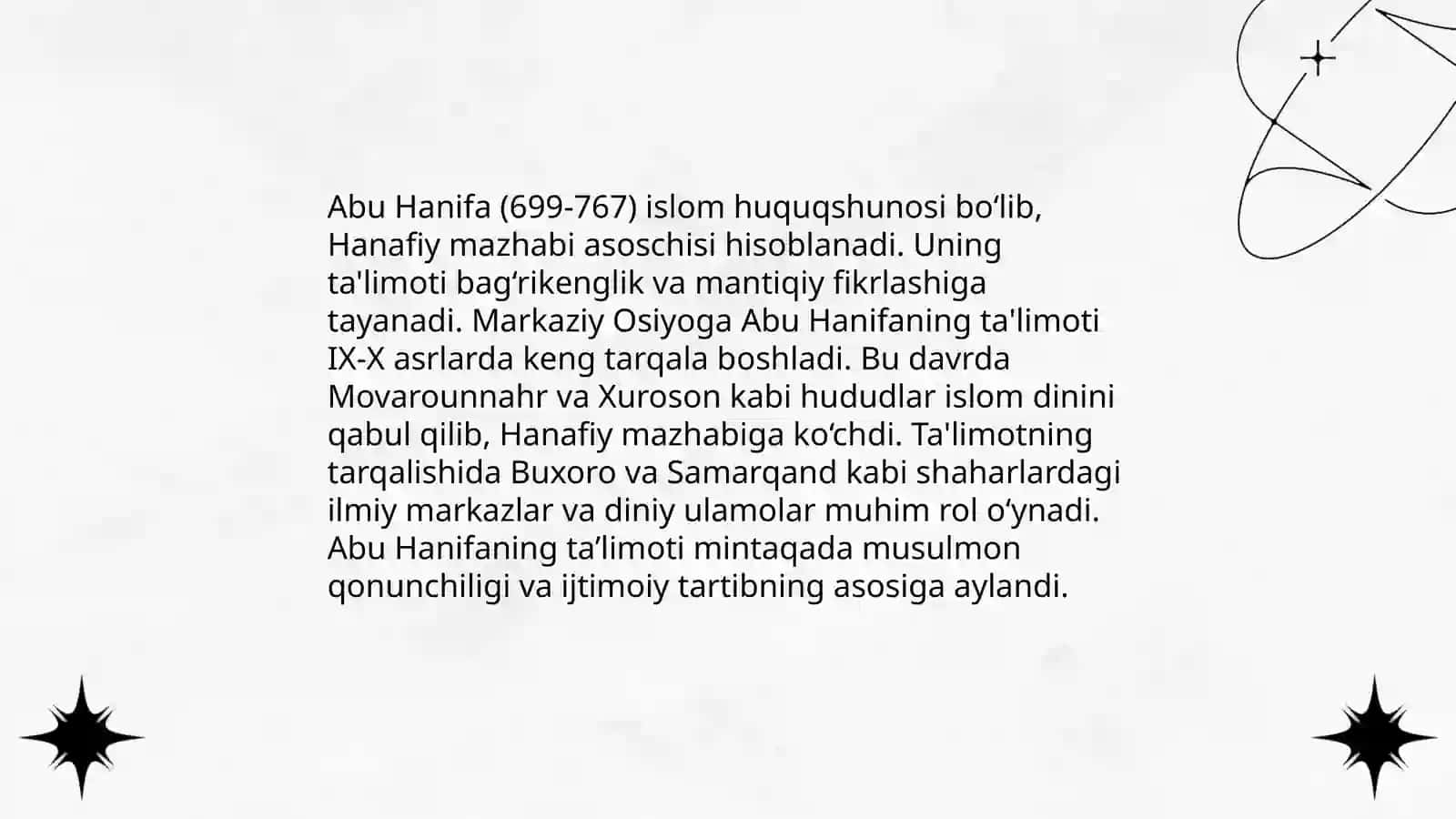 Hanafiy mazhabi rivojida Markaziy Osiyo faqihlarining roli va hissasi 4