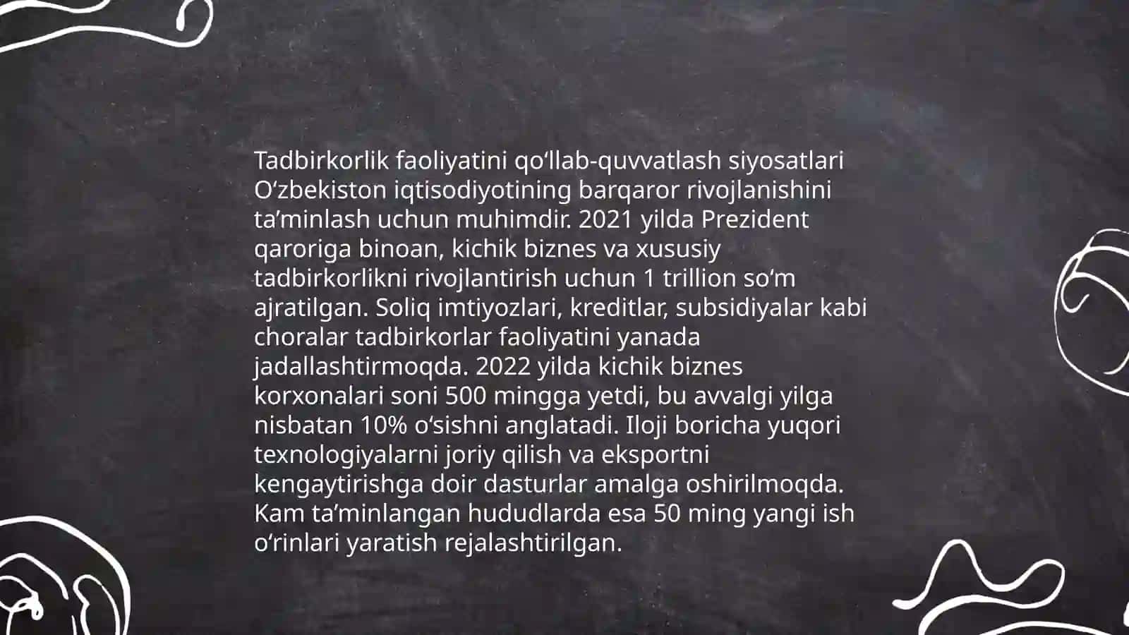 Aholining bandlik muammosini hal etishda tadbirkorlikning tutgan o'rni 4