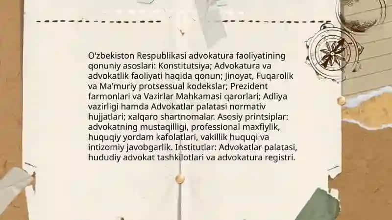 Advokatura tizimi O'zbekistonda 4