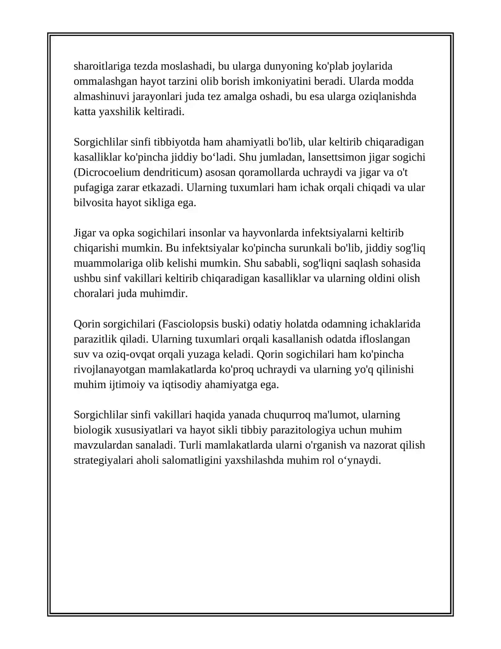 SORGICHLILAR SINFI JIGAR QURTI LANSETSIMONLAR SINFI MUSHUK SORGICHI OPKA VA QORIN SORGICHI 4