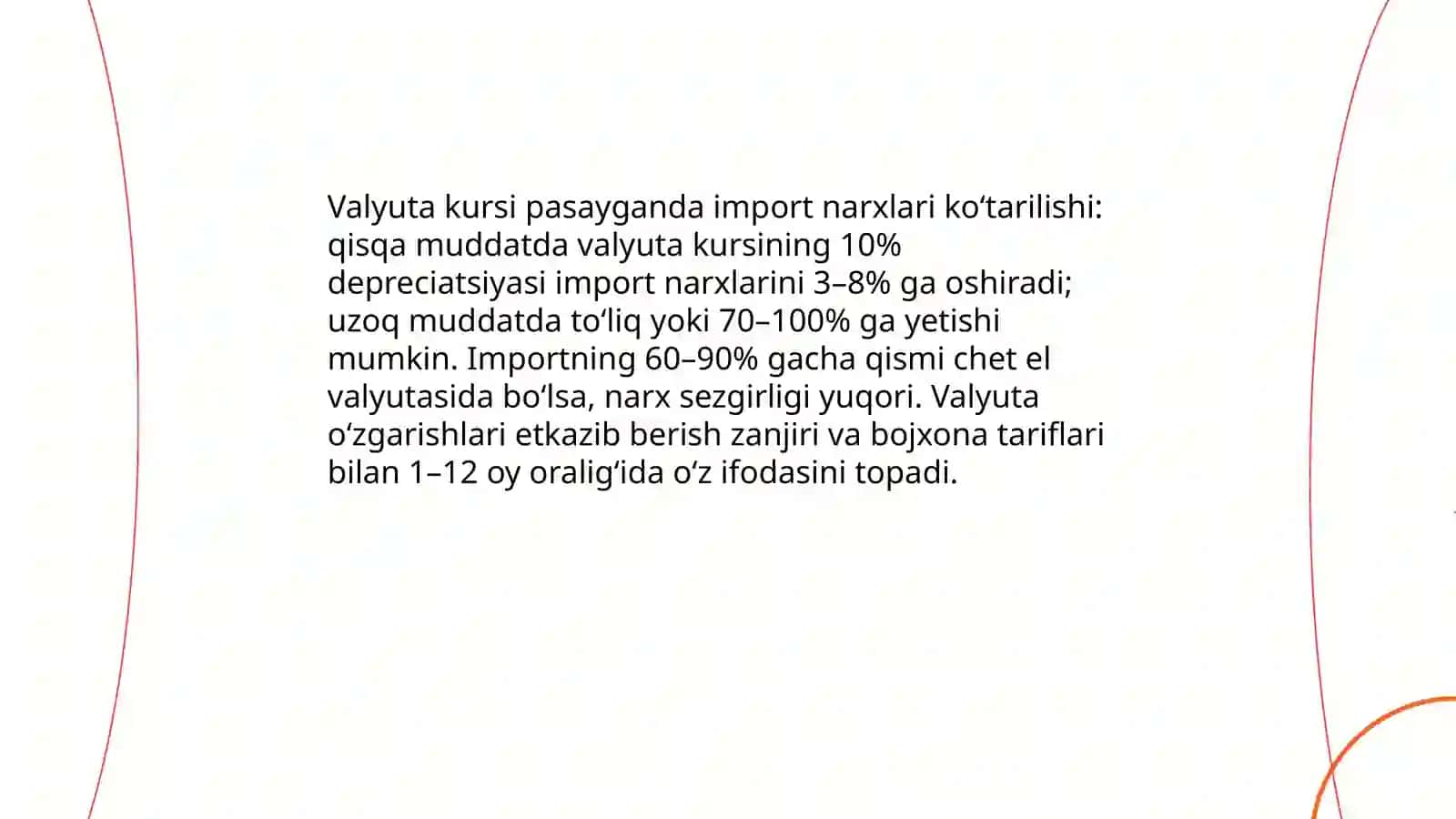 Oʻzbekistonning valyuta siyosati import eksport narxlari tahlili 4