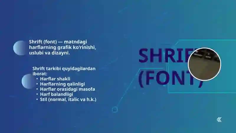 Matnga shrift va rang berish 4