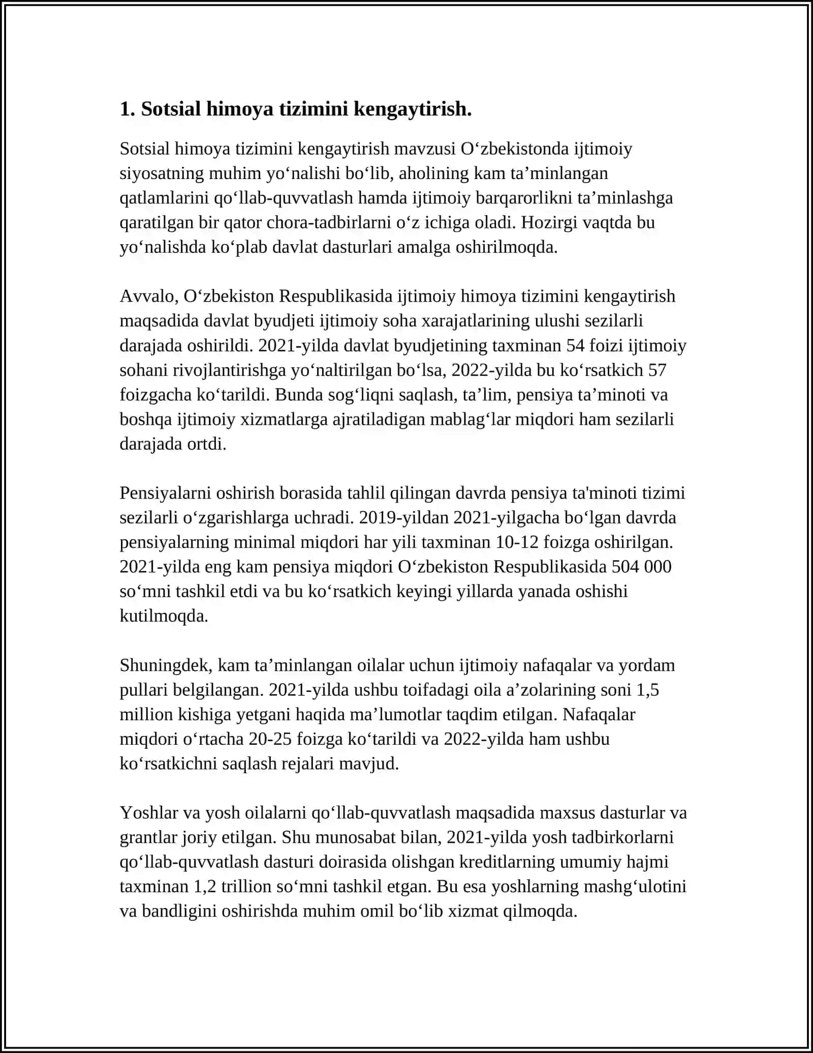 RESPUBLIKAMIZDA OILALAR FAROVONLIGINI TA’MINLASH MAQSADIDA OLIB BORILAYOTGAN ISLOHOTLAR 4