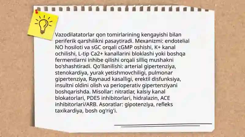 Qon aylanishga ta'sir etuvchi dori vositalar haqida tushuncha 4
