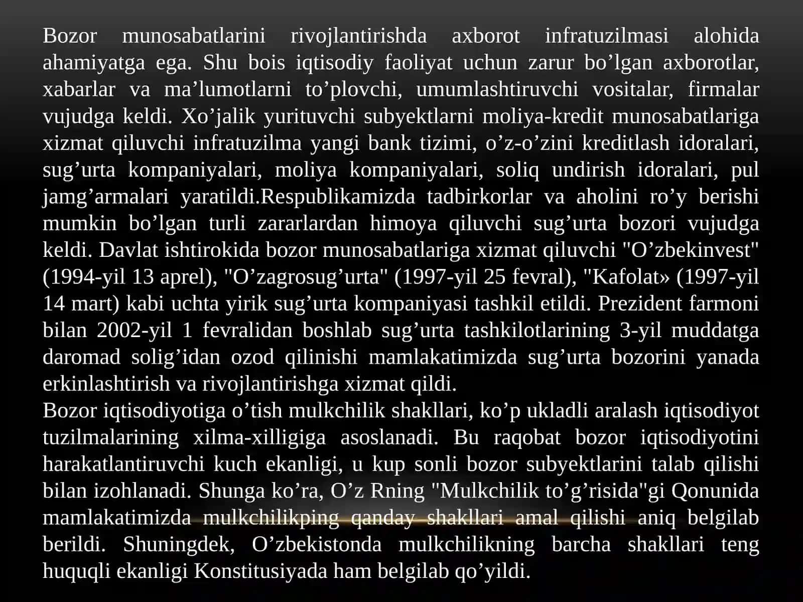 IQTISODIY ISLOHOTLARNING O‘ZIGA XOS TAMOYILLARI 4