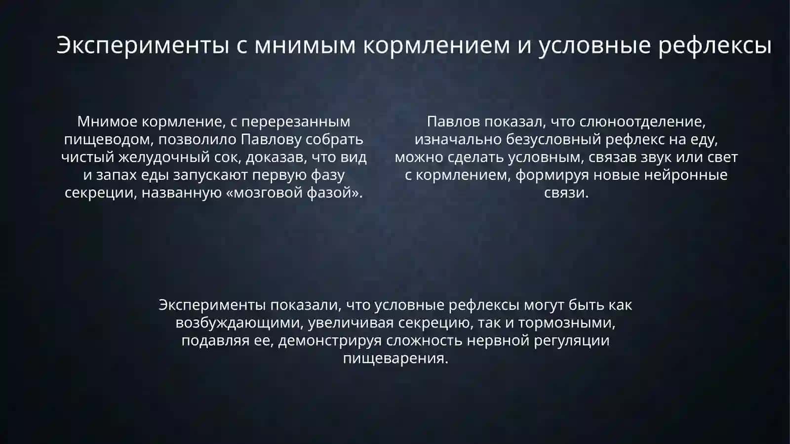 Работы И.П.Павлова по пищеварению 4