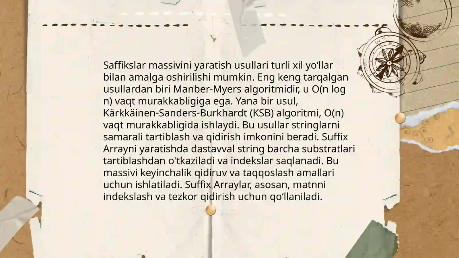 Ma'lumot tuzilmalarini amalda qoʻllash:Suffix Array 4