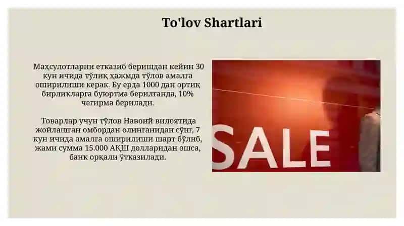 Ulgurji Savdo Shartnomalari 4