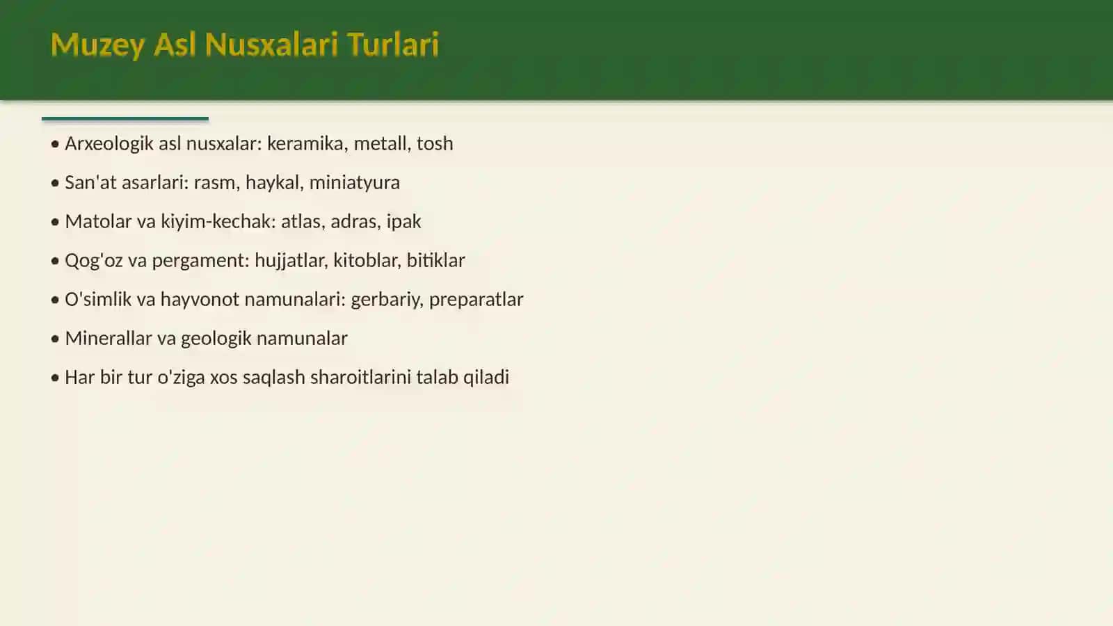 Muzey kolleksiyalarini saqlash 4