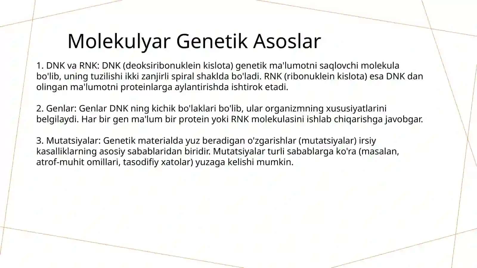 Molekulyar genetik asoslar va irsiy kasaliklar 4