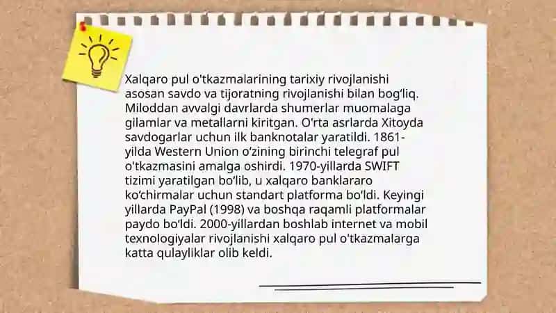 Xalqaro pul o'tkazmalari mohiyati va mazmuni 4