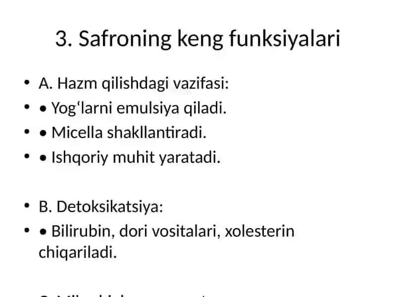 Safro: Tuzilishi, Biotizimdagi Roli, Patologiyalari va Tibbiy Ahamiyati 4