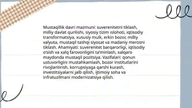 O'zbekistonda milliy taraqqiyot bosqichlarining mazmuni ahamiyati va vazifalari 4