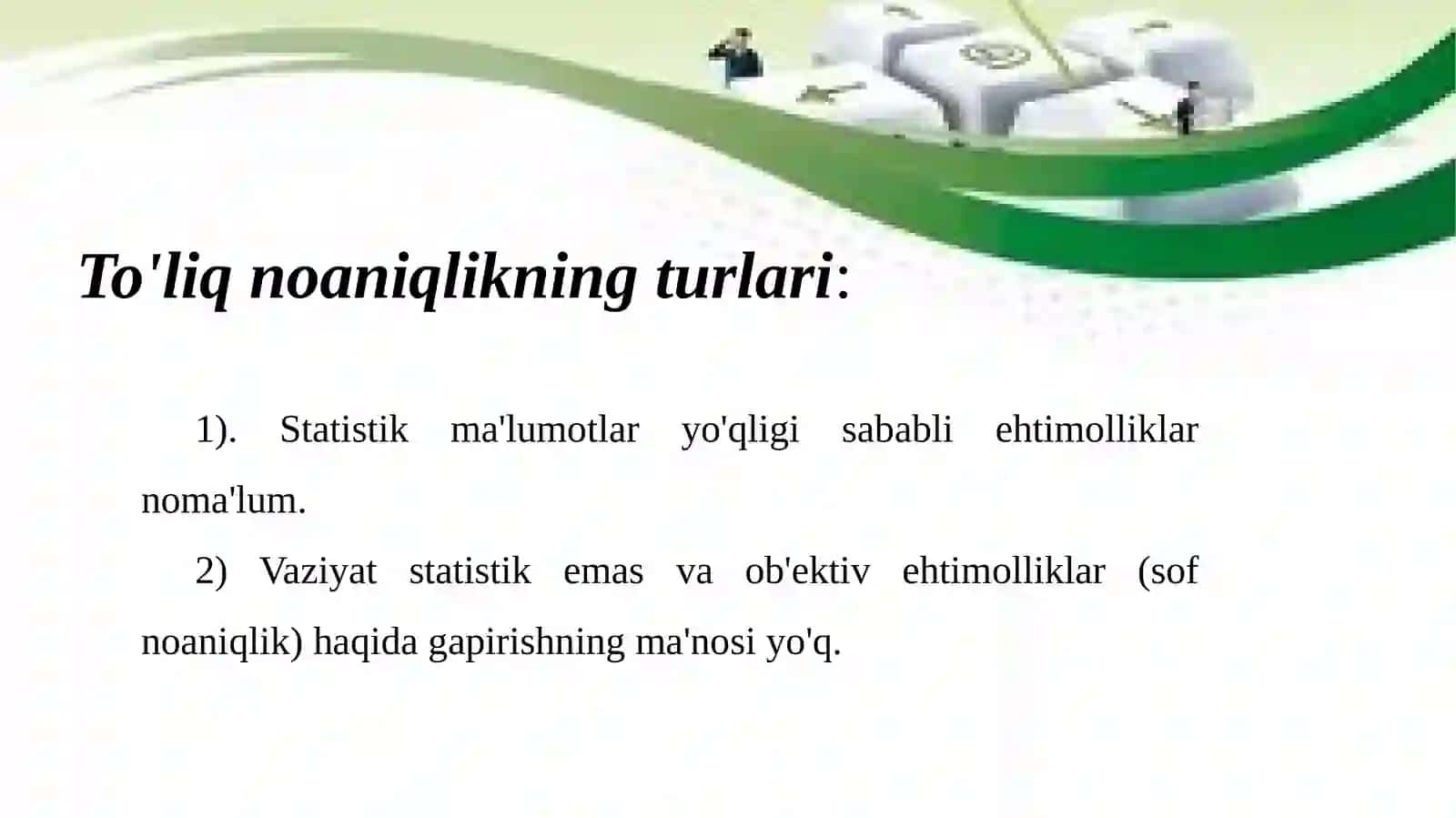 NOANIQLIK SHAROITIDA QAROR QABUL QILISH MODELLARI 4