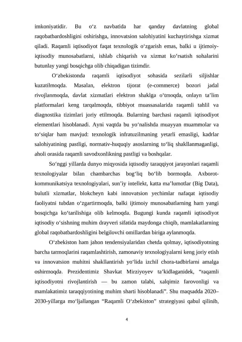BOB. RAQAMLI IQTISODIYOT: NAZARIY ASOSLARI VA ZAMONAVIY TENDENSIYALAR 4