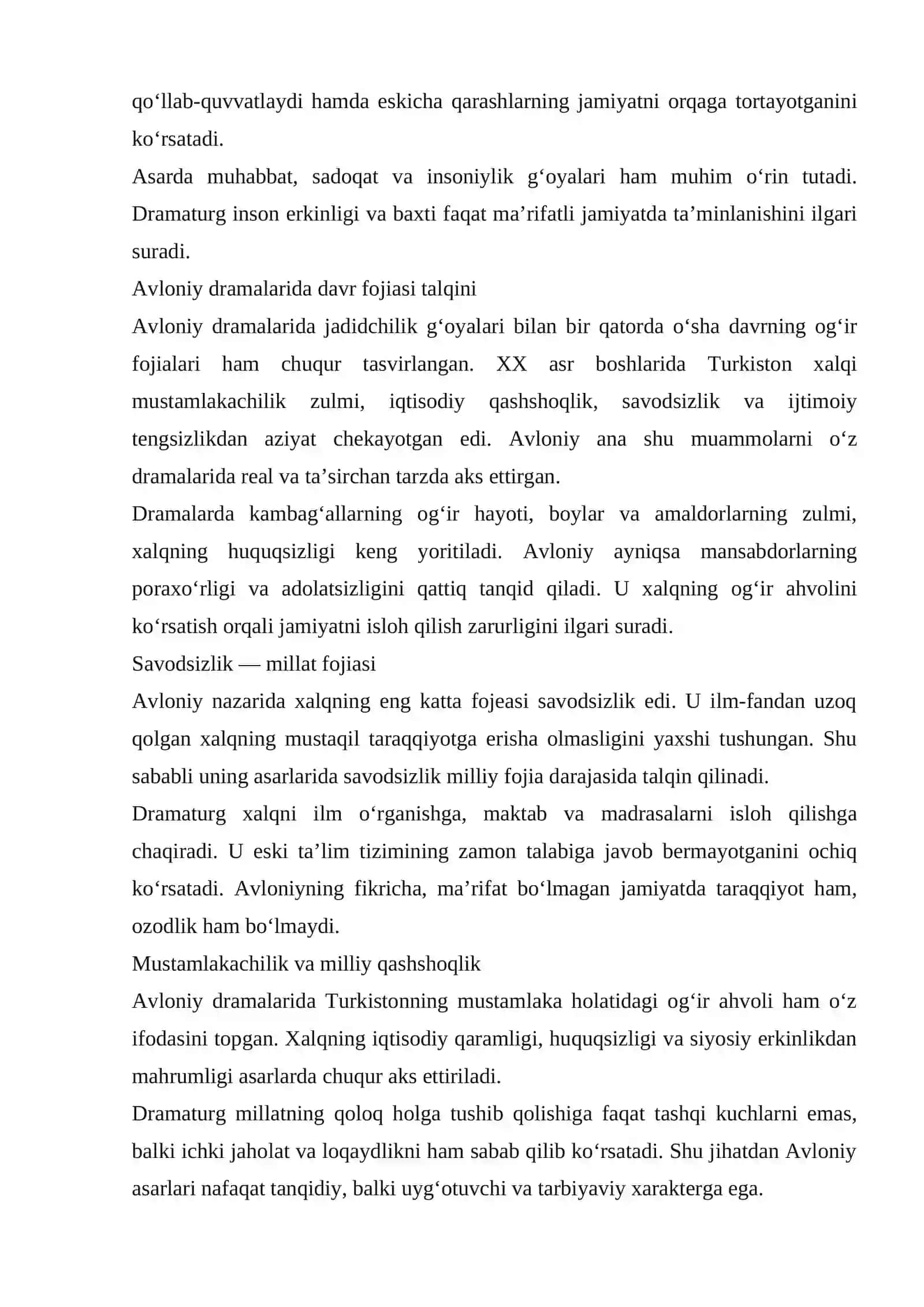 Avloniy dramalarida jadidchilik g'oyalari va davr fojiasi talqini 4