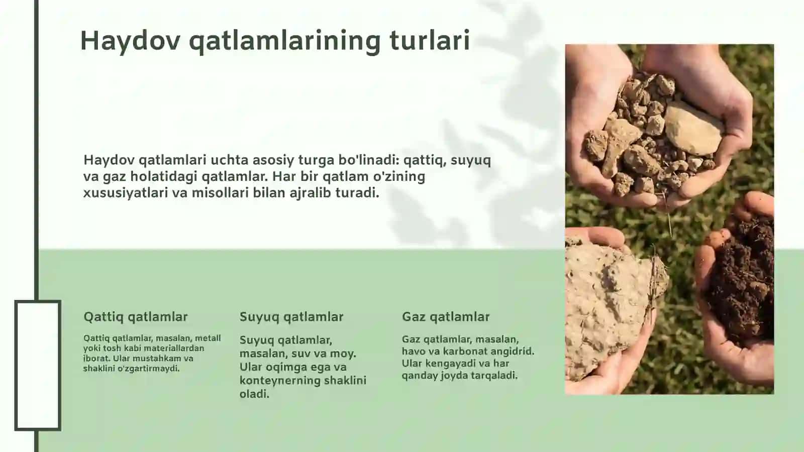 Haydov qatlamlari turlari va ularning farqlari 4