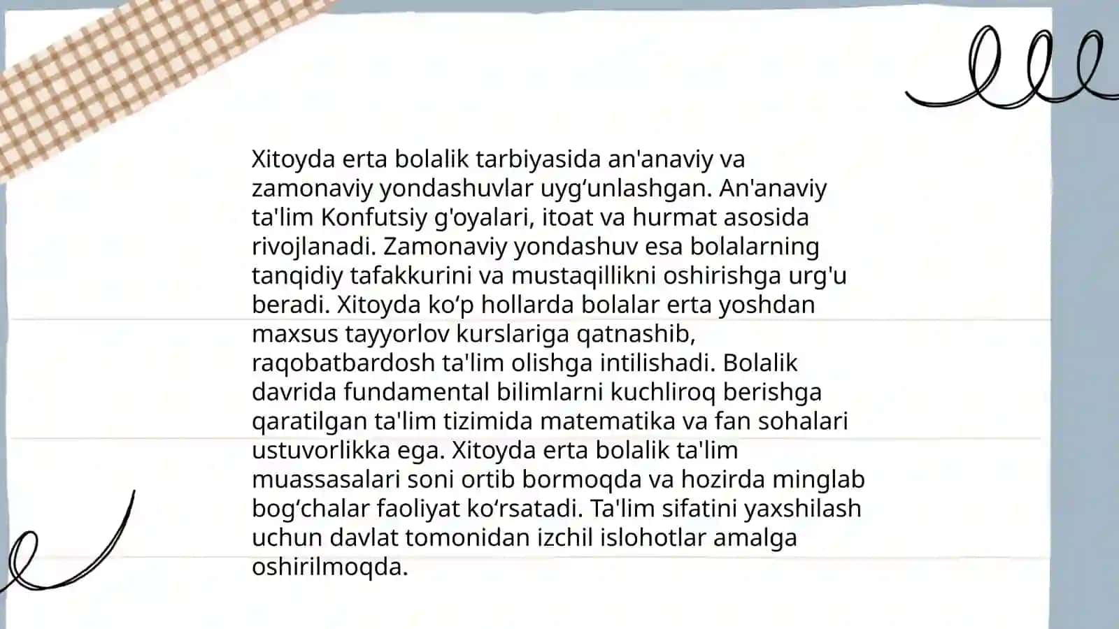 Maktabgacha ta'limda Xitoy tajribasi 4