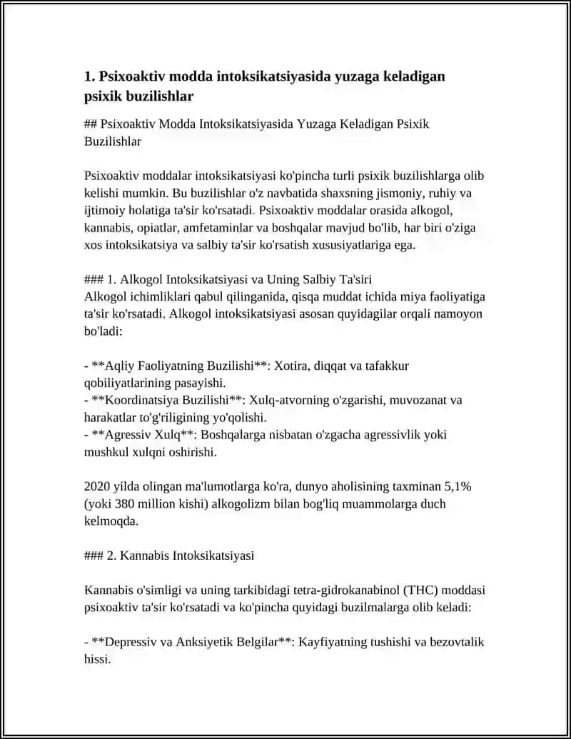 Psixoaktiv Modda Intoksikatsiyasida Yuzaga Keladigan Psixik Buzilishlar 4