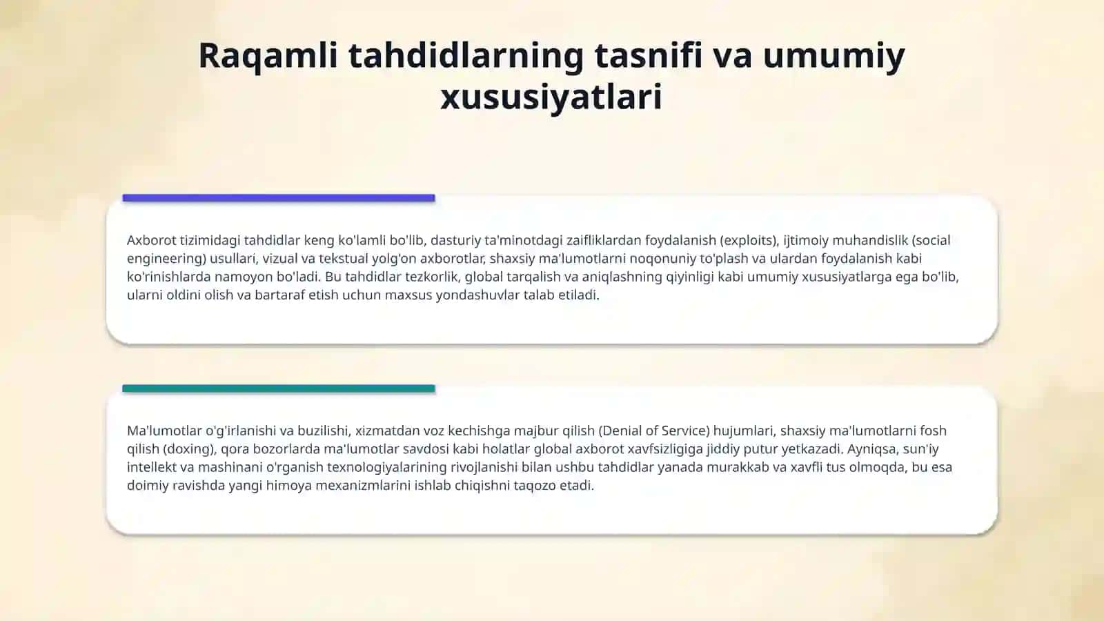 Axborot tizimidan kirib kelayotgan salbiy ta’sirlarga qarshi kurashish usullari. 4
