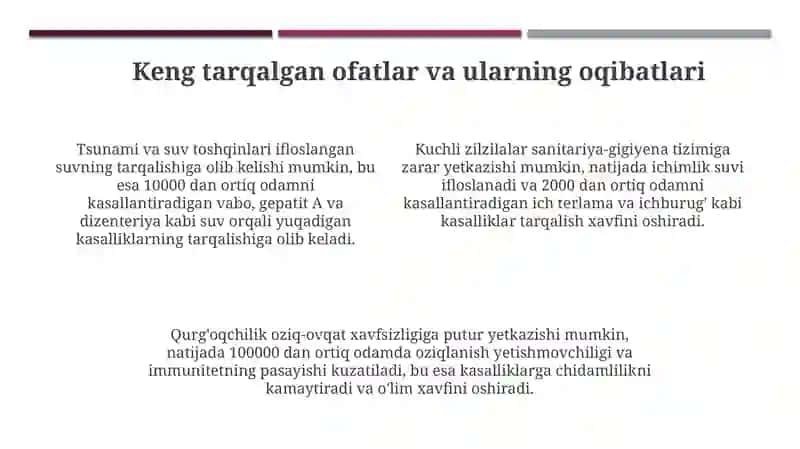 Biologik favqulodda vaziyatlarning ta'rifi va tavsifi 4