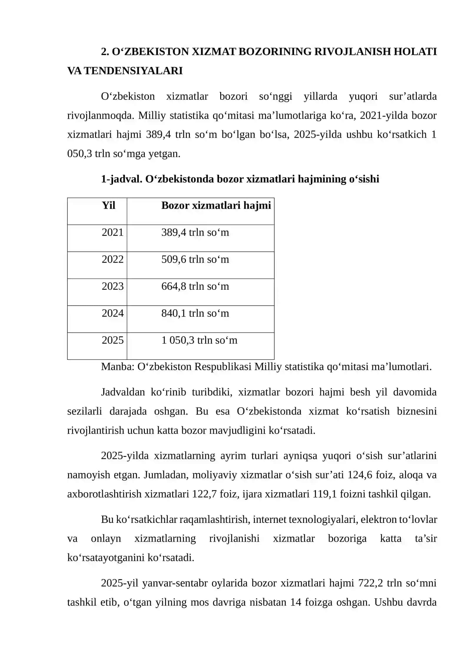XIZMAT BOZORIDA FAOLIYAT YURITUVCHI KORXONANING SWOT VA TOWS TAHLILI 4