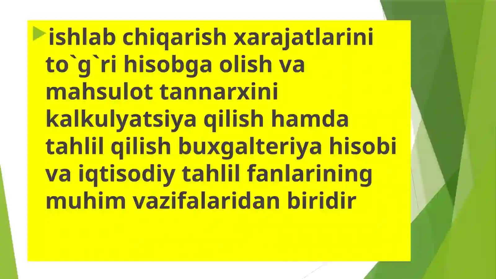 Mahsulot ishlab chiqarish va davr xarajatlari tahlili 4