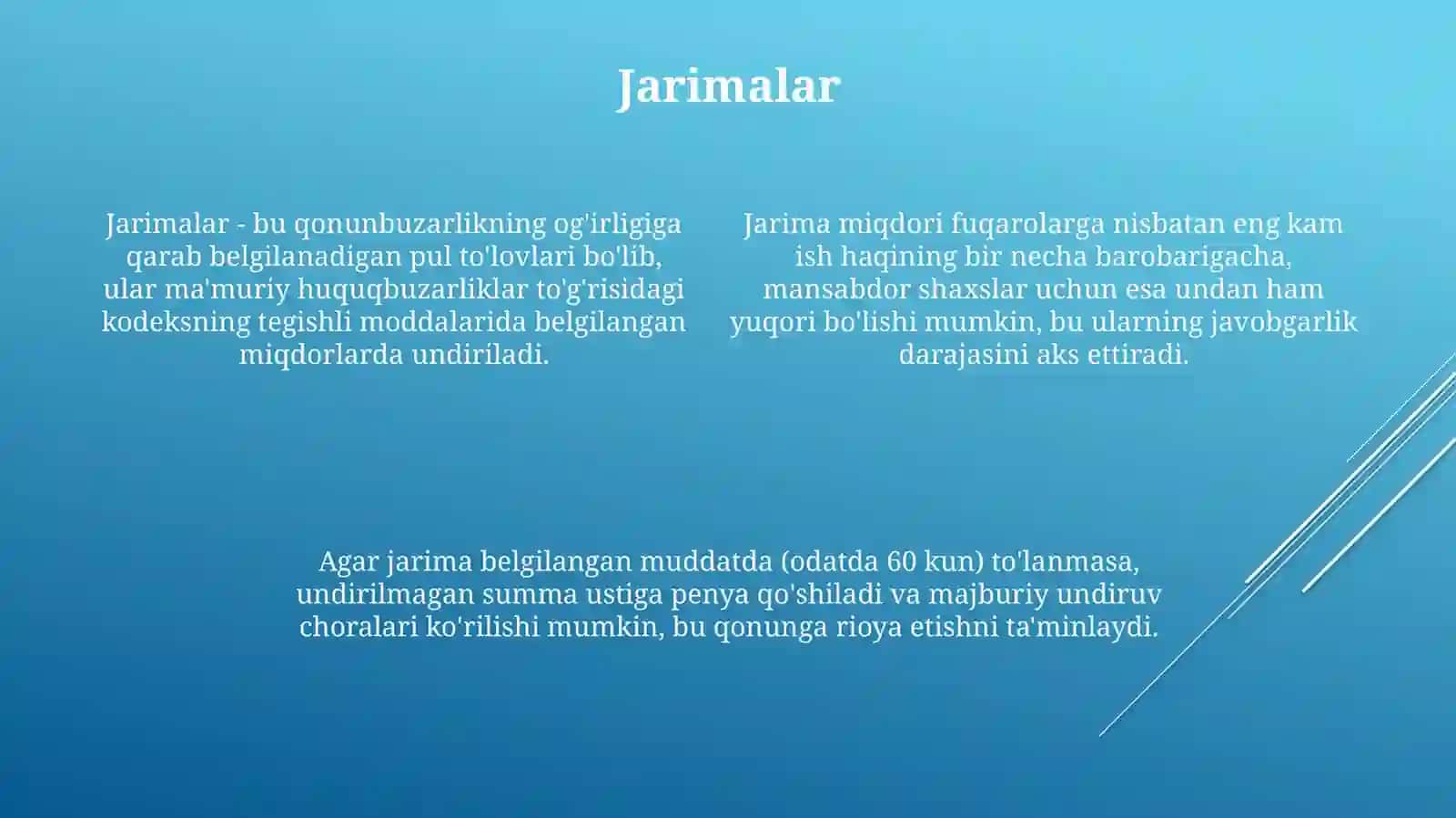 Ma’muriy jazo turlari 4