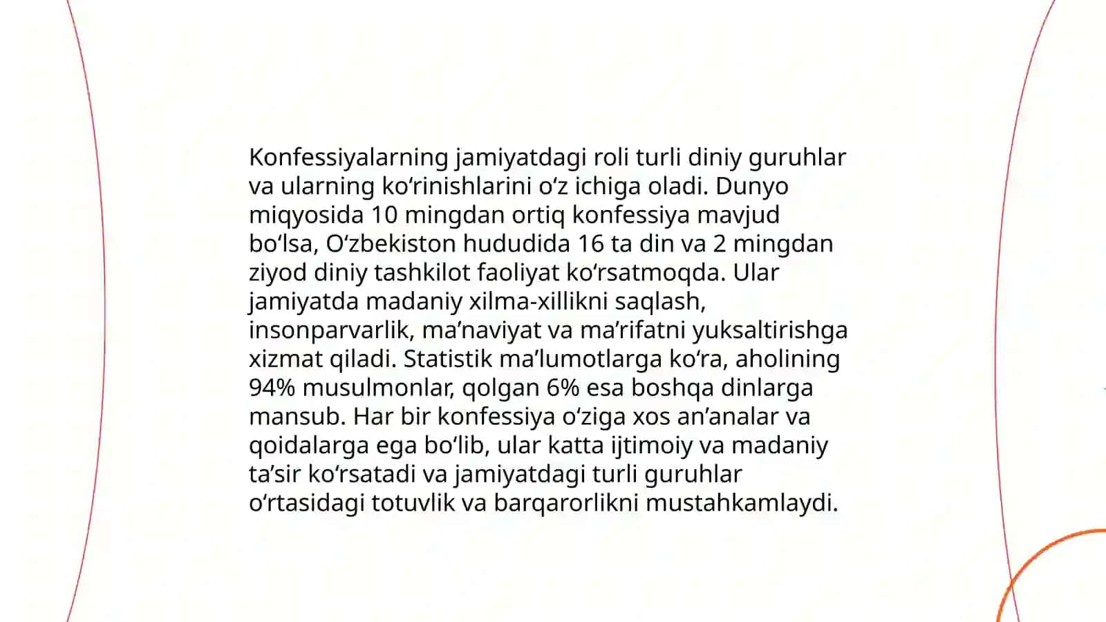 Konfessiya tushunchasining mohiyati va O'zbekistonda faoliyat yurituvchi diniy konfessiyalarning tasnifi 4